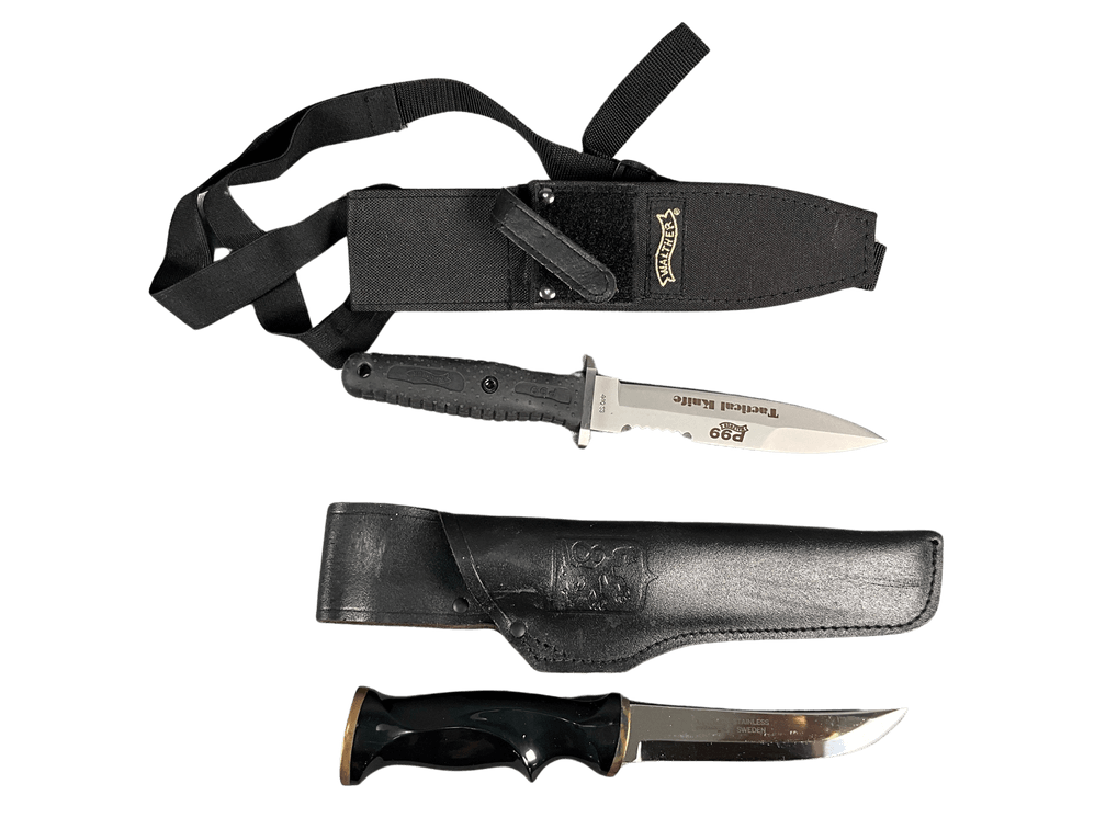 Two Fixed Blade Knives with Sheaths