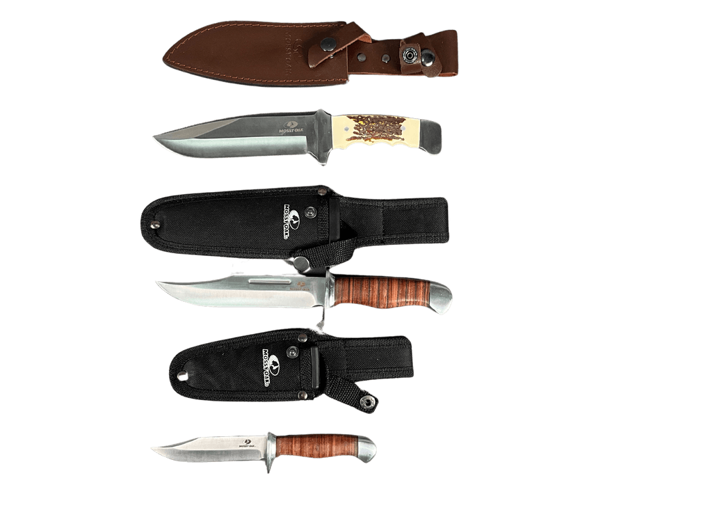 3 Mossy Oak Fixed Blade Knives