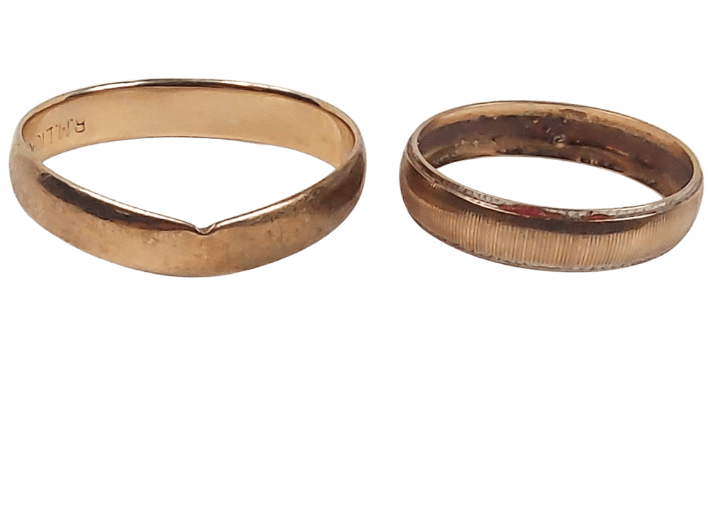 Two 10K Gold Wedding Bands