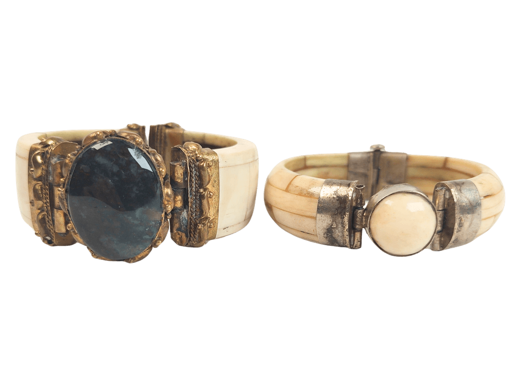 Two Custom Made Bone Bracelets 
