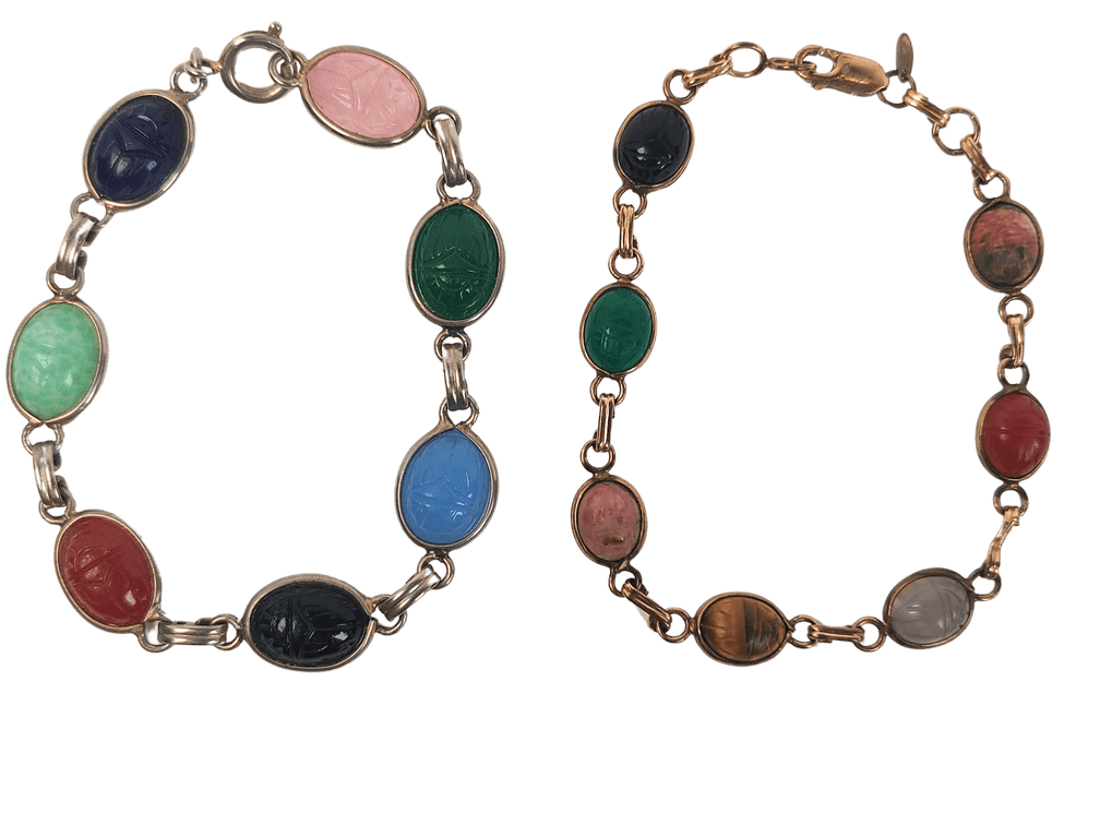 Two Hand Crafted Scarab Style Bracelets