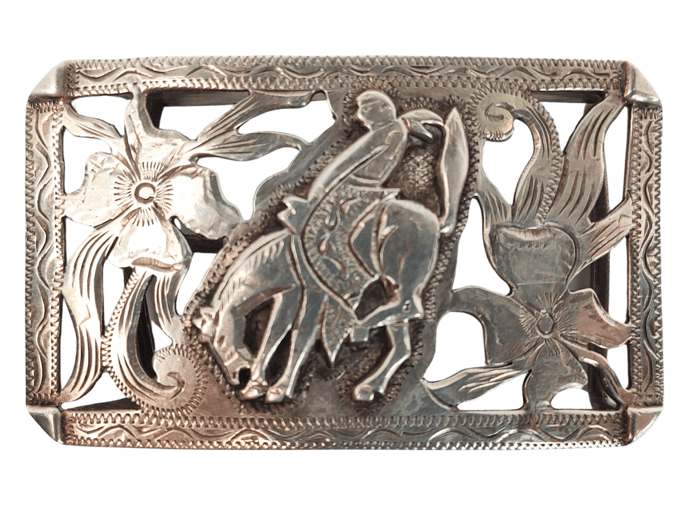 Sterling Silver Western Belt Buckle