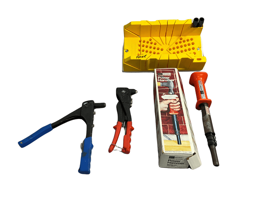Rivet Tools, Power Hammer and Miter  Box