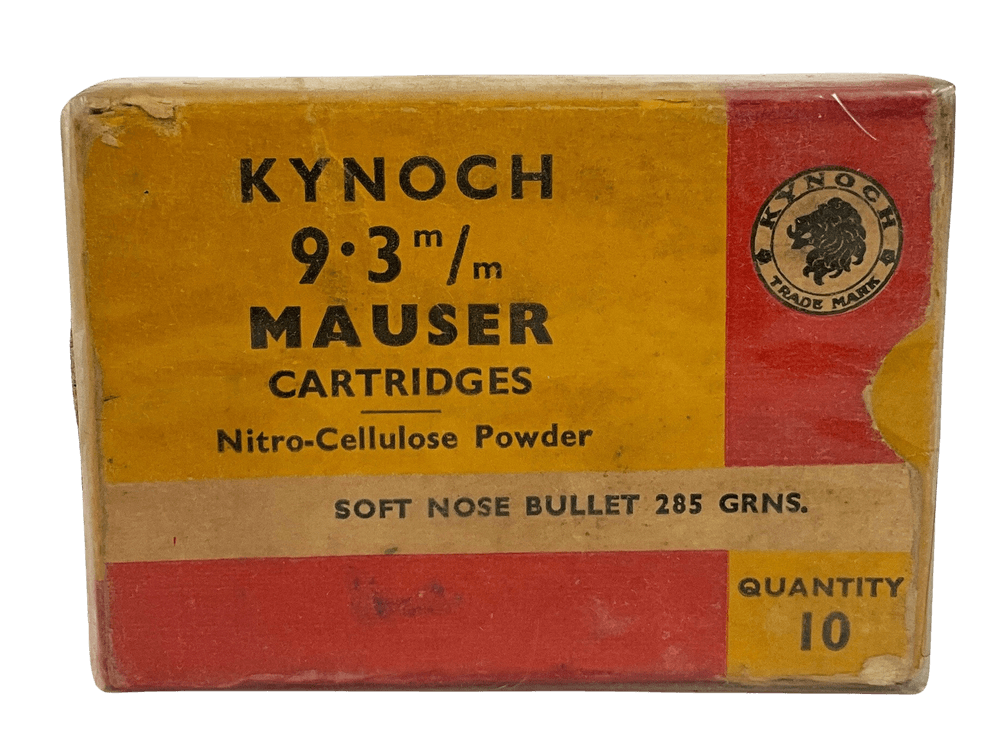 Kynoch 9.3 mm Mauser Box and Ammunition 
