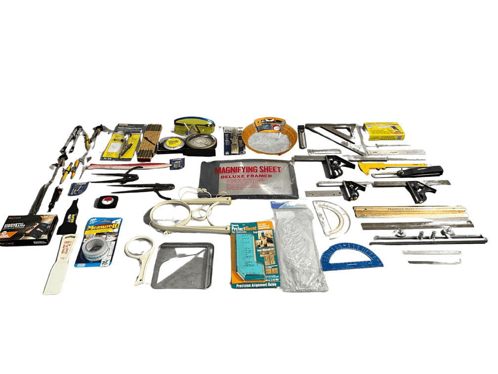 Measuring Tools, Magnifying Glasses, Jigs, and Compasses 