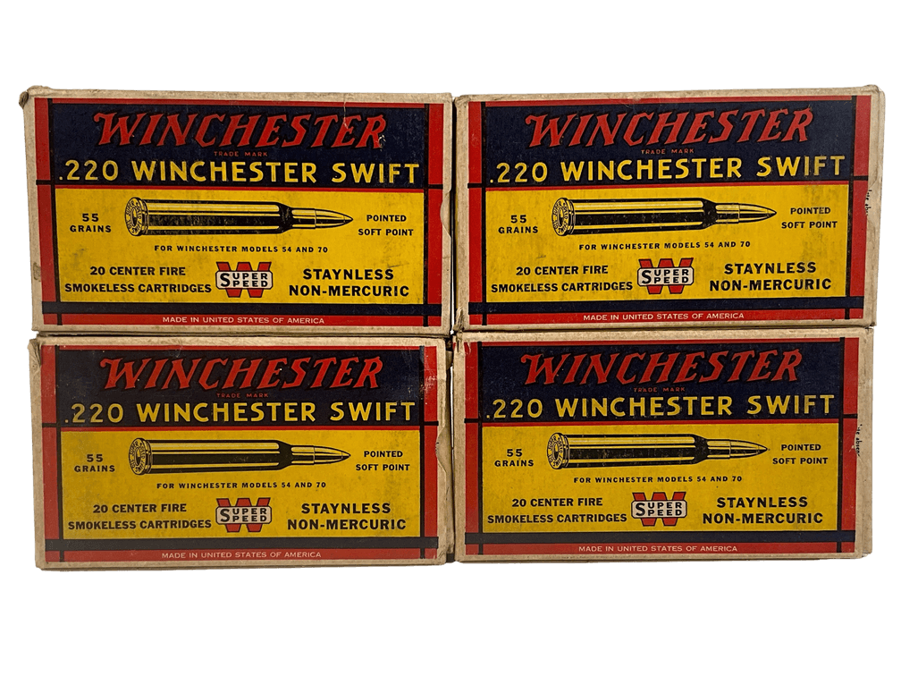 Vintage Boxes of 220 Swift Ammunition 