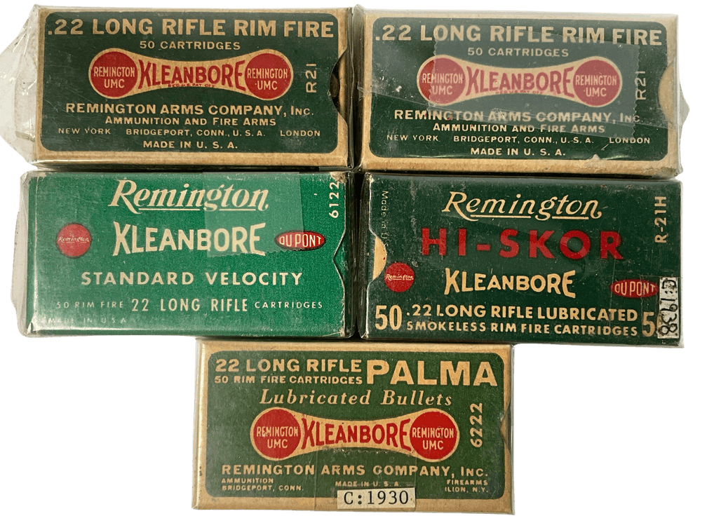 Remington 22 Long Rifle Ammunition and Boxes