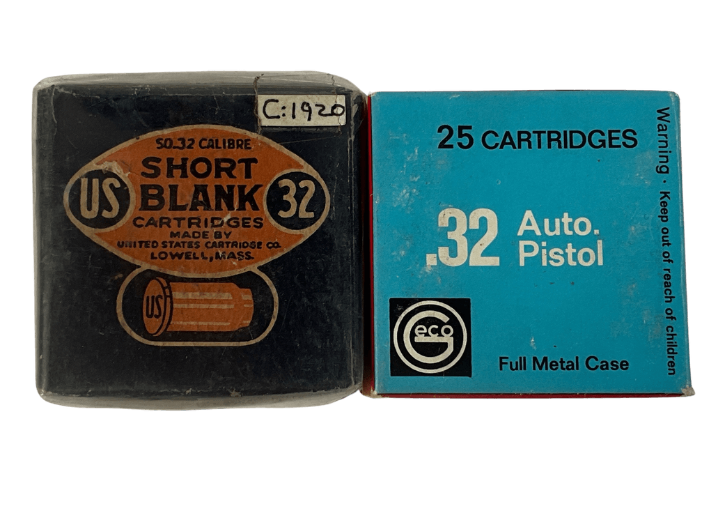 Vintage Boxes of 32 Ammunition 