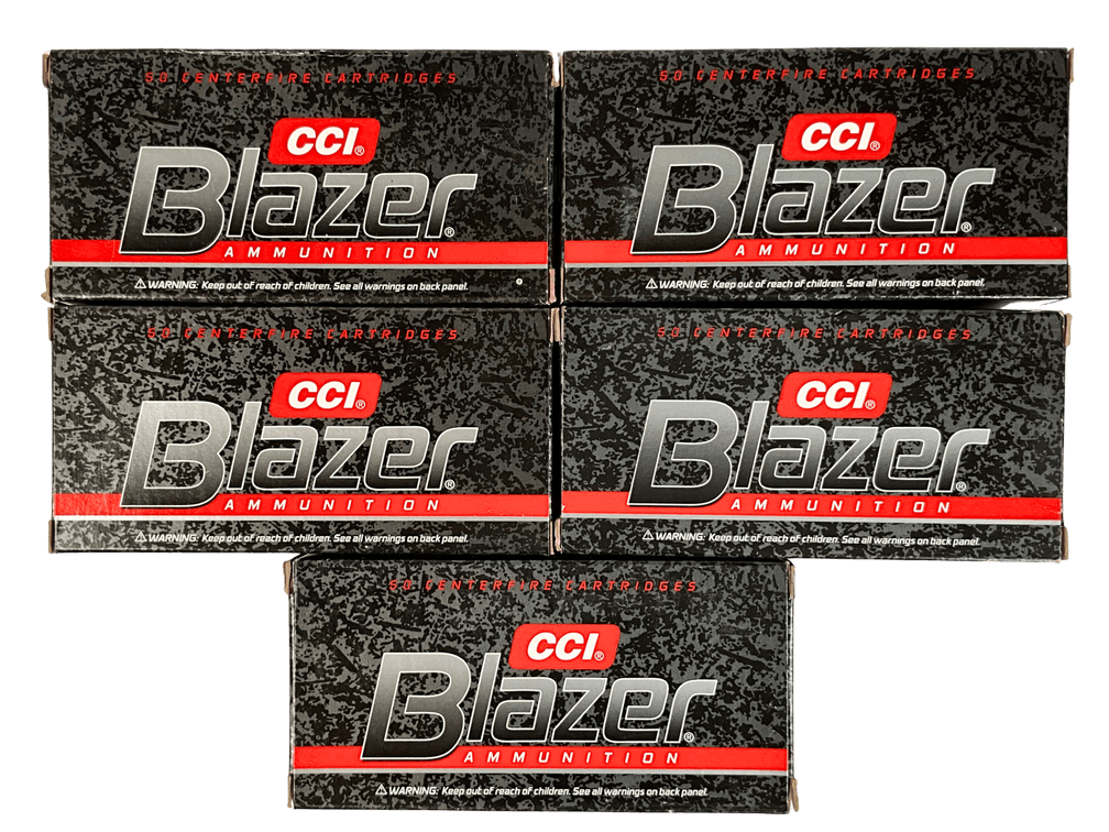 Five Boxes of Blazer 38 Special+P Ammunition 