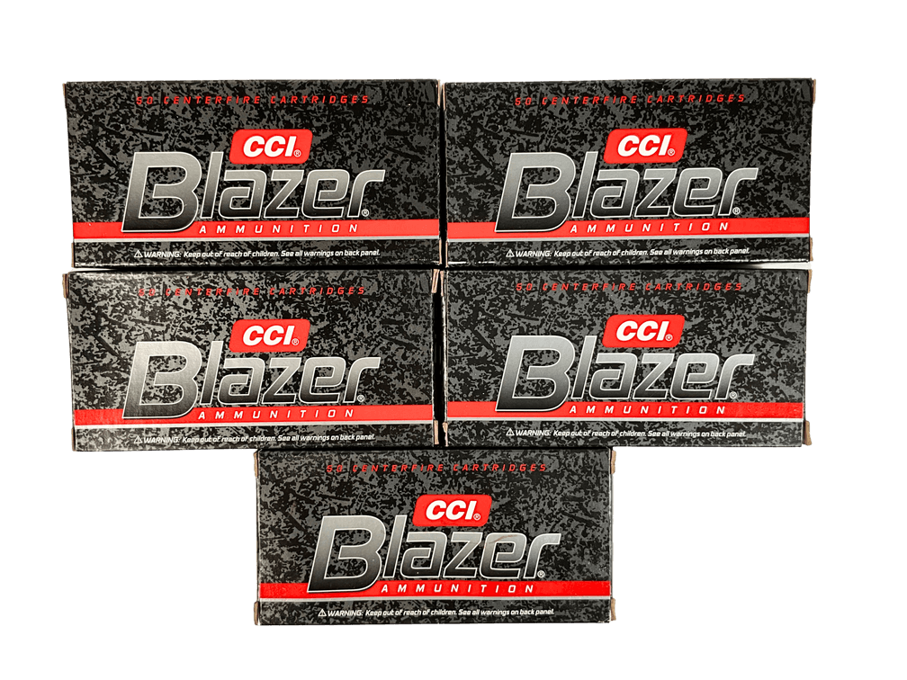Five Boxes of Blazer 38 Special+ P Ammunition 