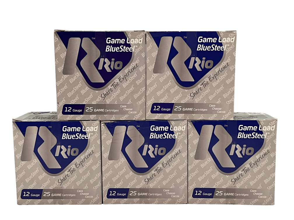 Five Boxes of Rio Game Load 12 Gauge Ammunition 