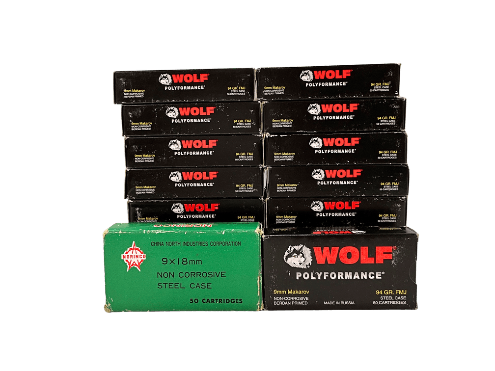 Sixteen Boxes of 9mm Ammunition 
