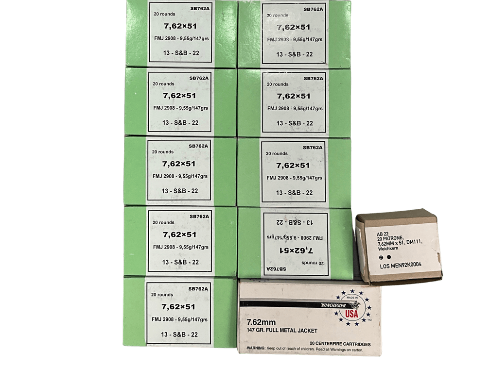 Selection of 7.62 x 51mm Ammunition