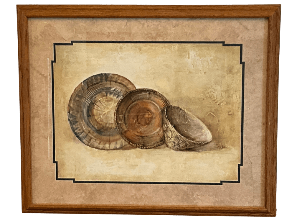 Framed Still Life Print of Decorative Ceramic Bowls