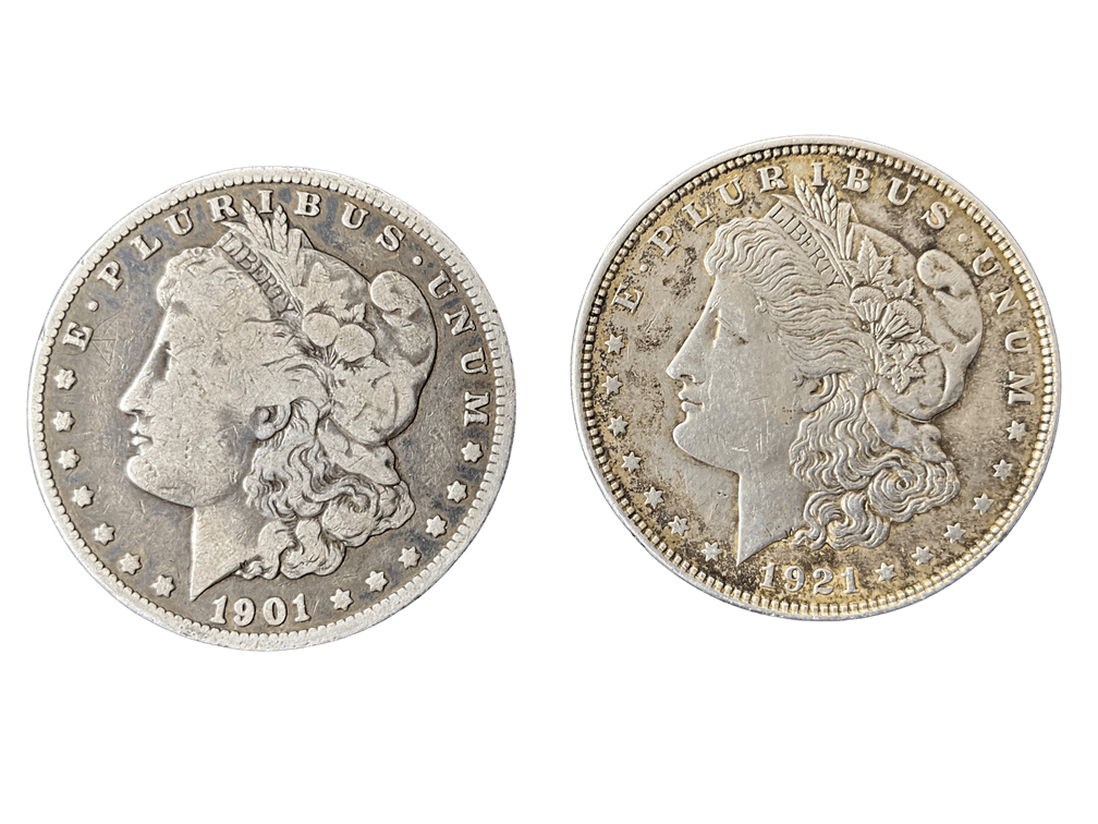 1901 & 1921 Morgan Silver Dollars