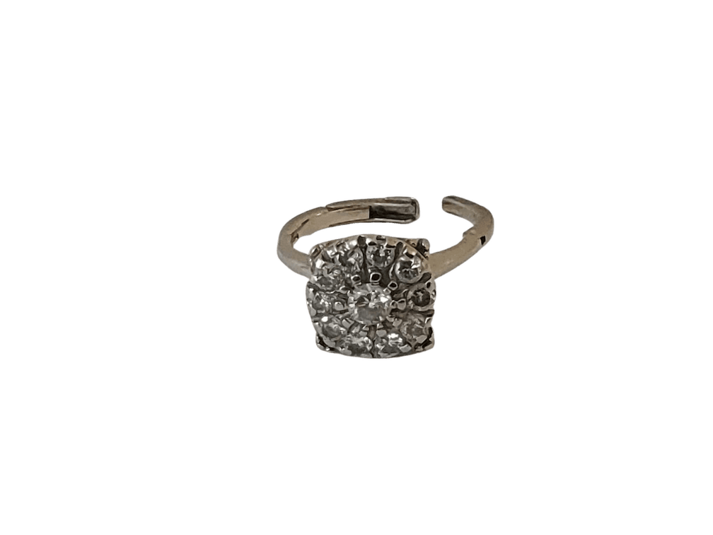 14K White Gold Diamond Cluster Ring
