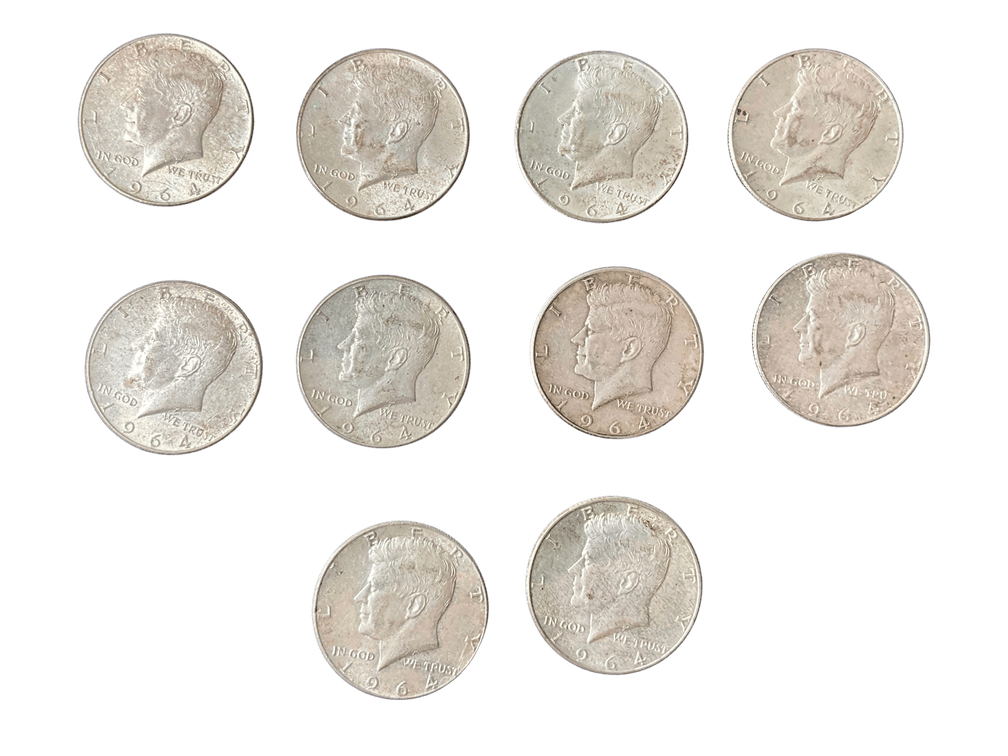 10 Kennedy Half Dollars #1