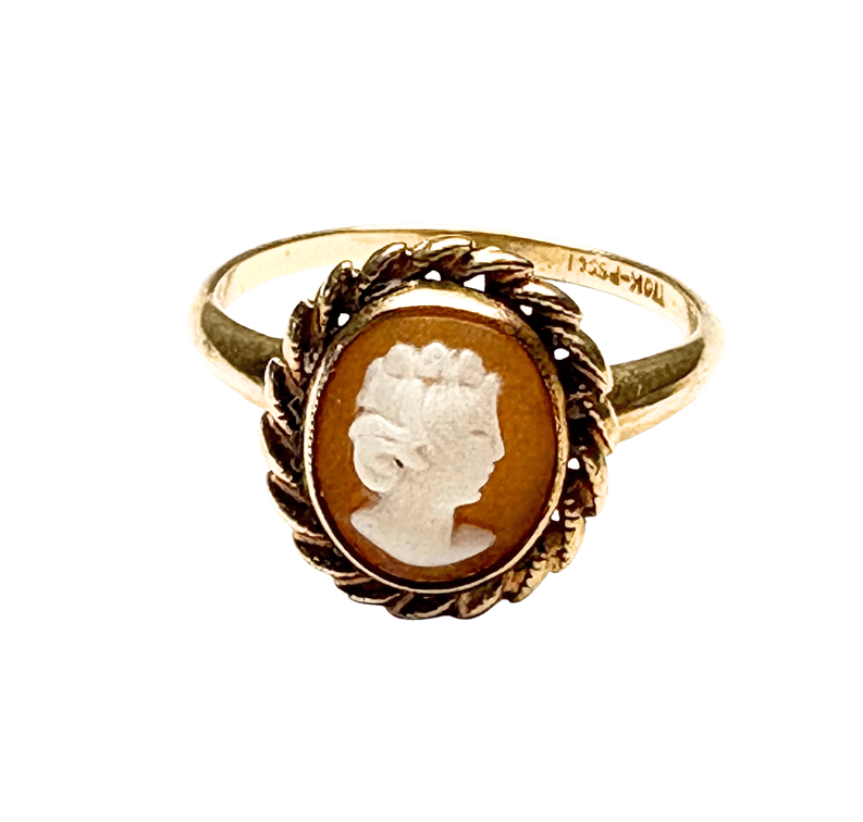 Vintage 10K Gold Cameo Ring 