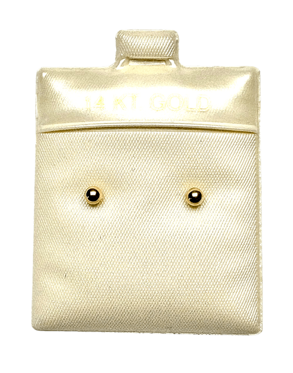 14K Yellow Gold Ball Stud Earrings