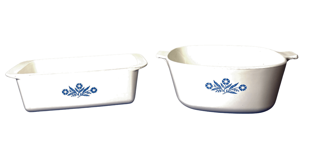 2-Piece Vintage Corning Ware Blue Cornflower Casserole Dishes