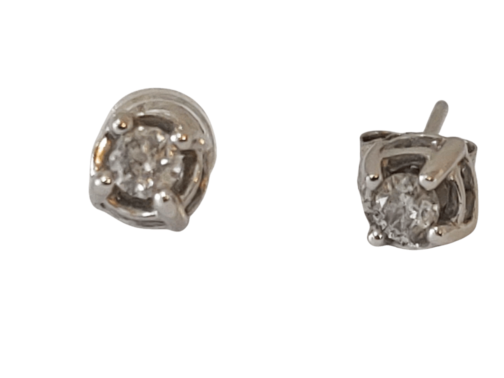 Pair of 14K White Gold Diamond Stud Earrings