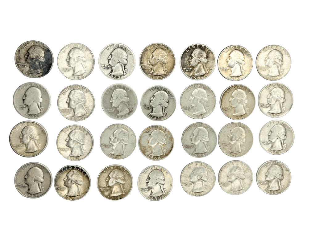 28 Silver Washington Quarters