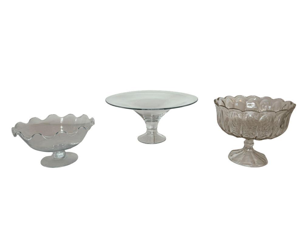 Clear Glass Pedestal Serving Bowls