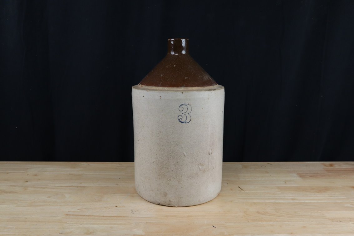 Antique 3 Gallon Western Stoneware Crock No. 3 Moonshine Whiskey Jug