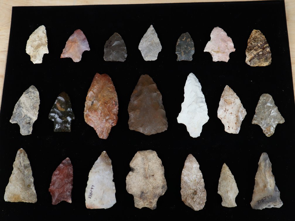 (21) Framed Indian Arrowheads found in Georgia and Florida