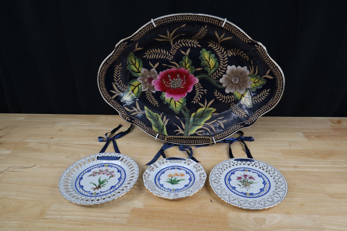 Lot of Three Decorative Plates and Bowl
