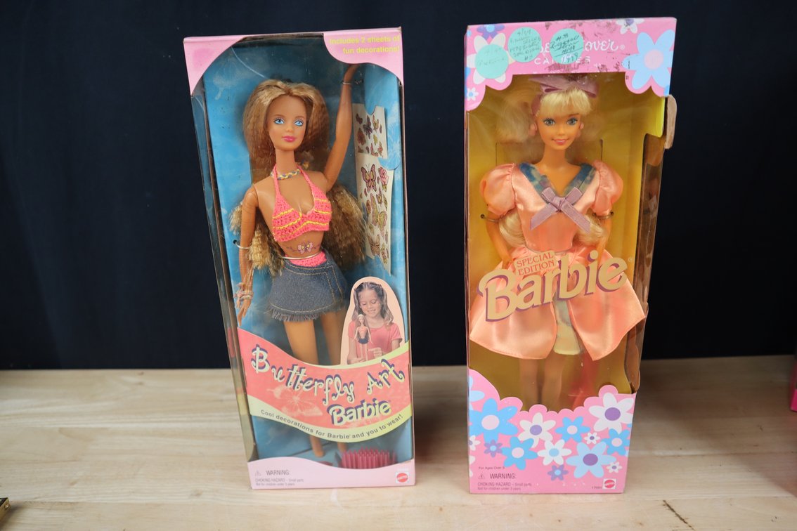 Vintage Russel Stover Candies 1996 Easter Barbie New in Box, (1)Vintage 1998 Butterfly Art Barbie New in Box