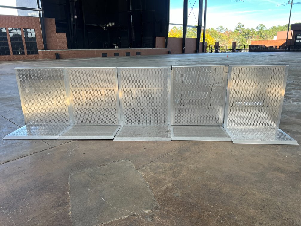 (5) Premium Aluminum Barricade Heavy Duty Crowd Control Barrier with Folding Base
