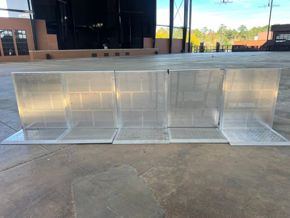 (5) Premium Aluminum Barricade Heavy Duty Crowd Control Barrier with Folding Base