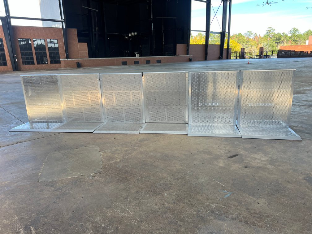 (6) Premium Aluminum Barricade Heavy Duty Crowd Control Barrier with Folding Base