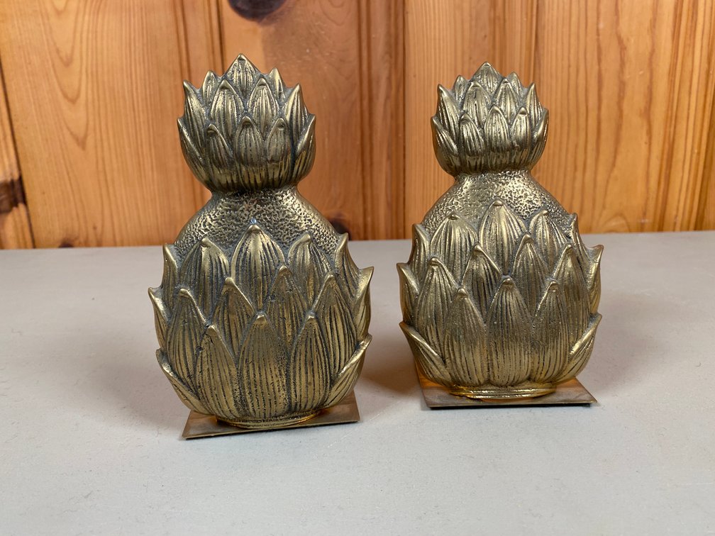 Pair of Brass Pineapple Bookends