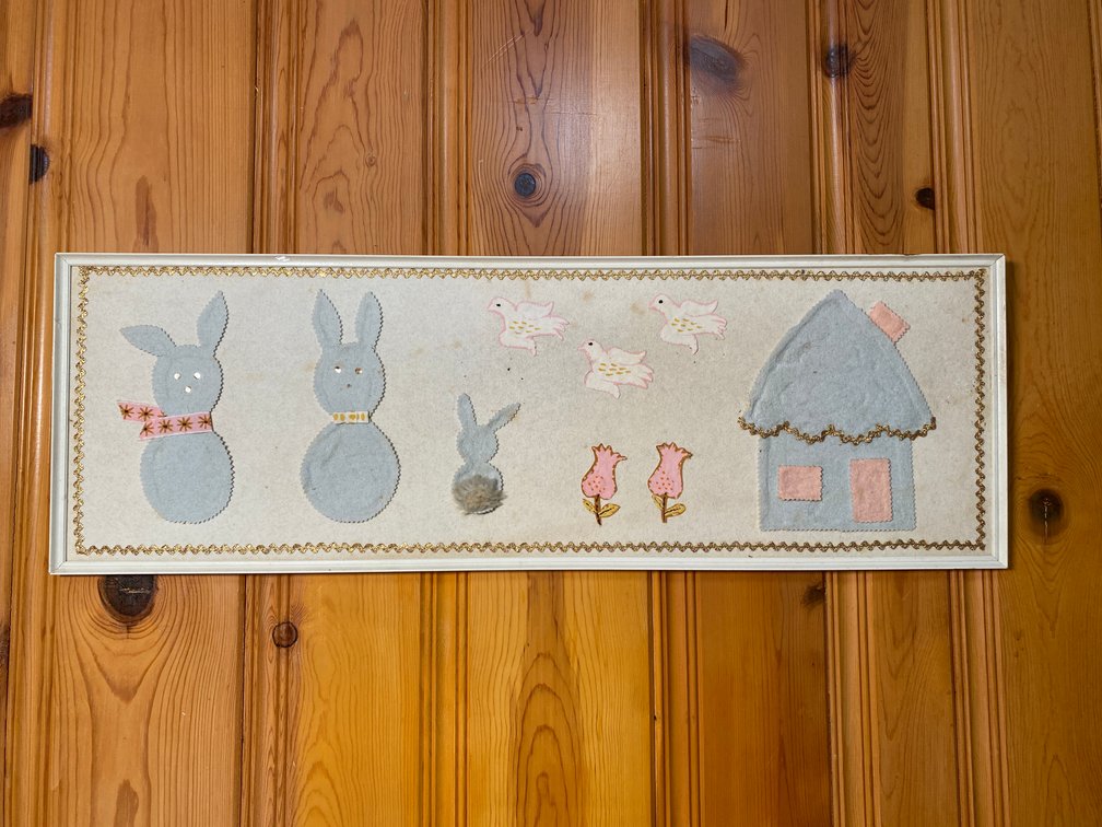 Art Center For the South Hand Made Easter Bunny Felt Wall Art
