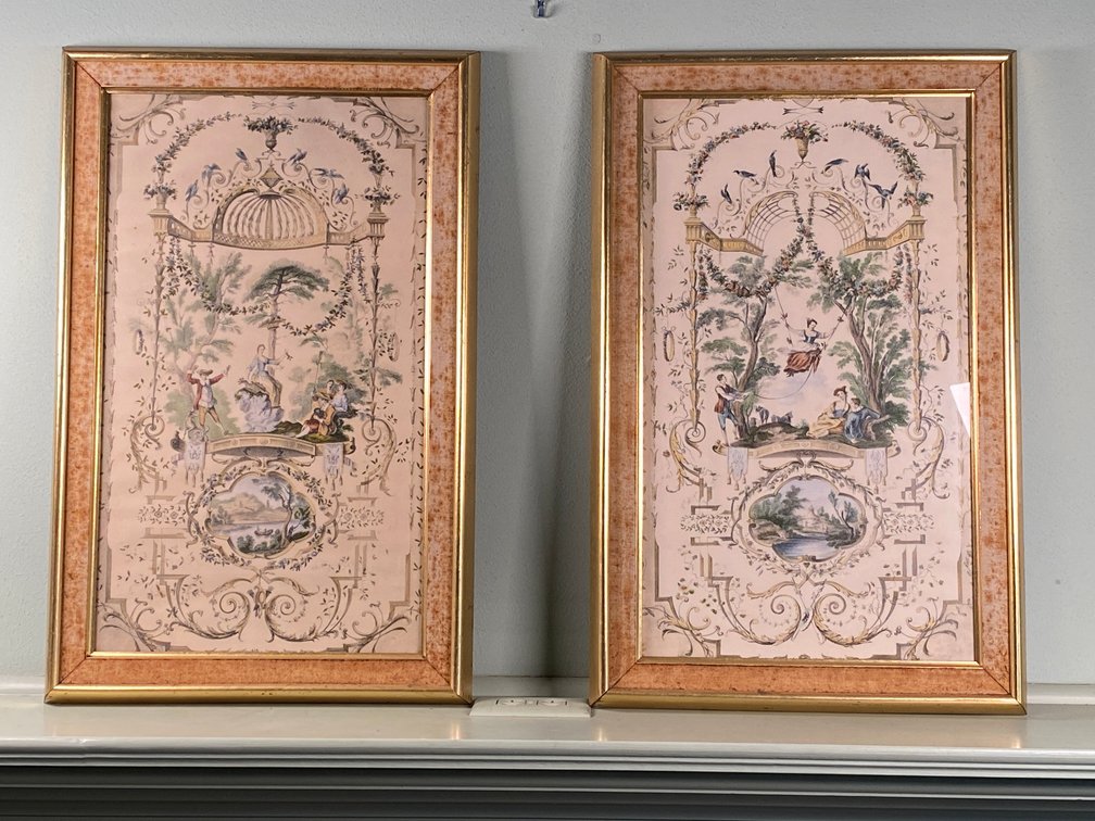 Pair of Framed Vintage Victorian Era Etchings 