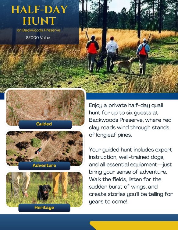FOUR ITEMS FOR LIVE AUCTION ON DEC 4 -  NEW ITEM QUAIL HUNT