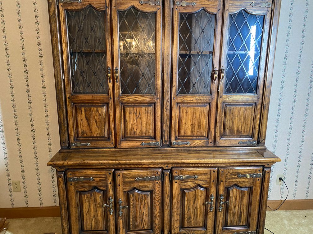 Lighted Wood China Cabinet
