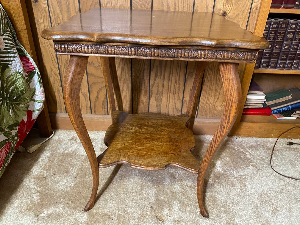 Antique Oak Tall End Table or Night Stand