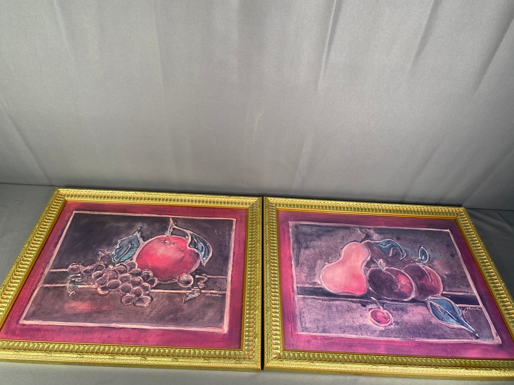 (2) Framed Fruit Themed Prints