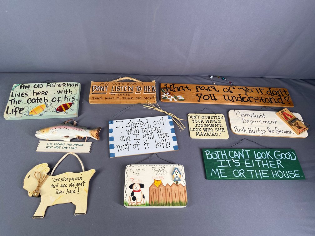 (10) Wooden Plaques with Humorous and Sarcastic Quotes