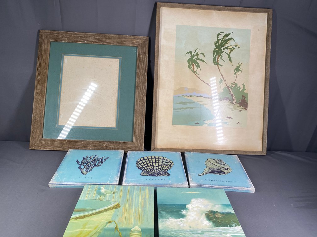 (7) Piece Collection of Frames, Prints and Canvas Art
