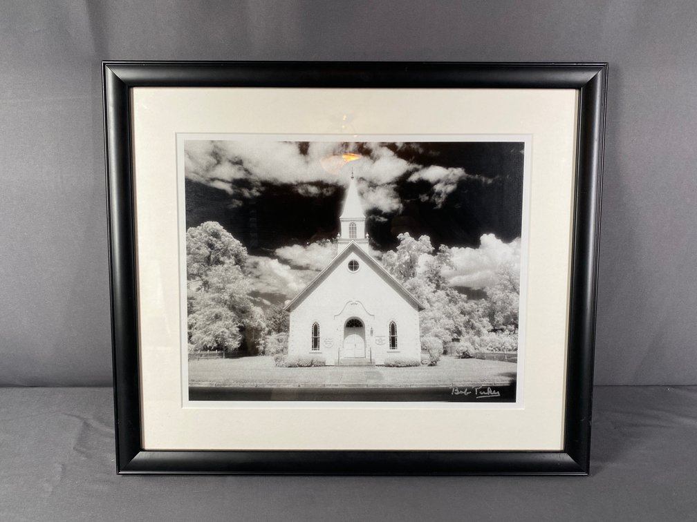 Black and White Framed and Matted Photograph Original Art Signed by Artist Bob Parker of Leary GA