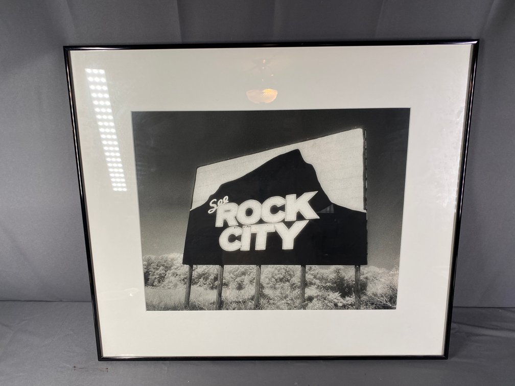 Black and White Framed and Matted Black and White Photograph "Rock City" Original Art Signed by Artist Bob Parker Leary GA 24" Tall x 28" Wide