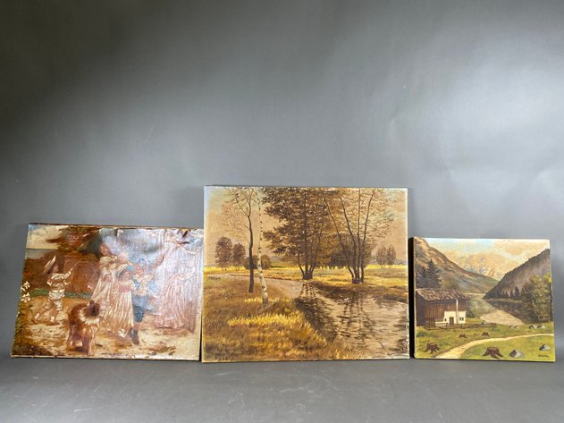 Image for (3) Original Oil on Canvas Wall Art, (2) Signed by Artist Stelter