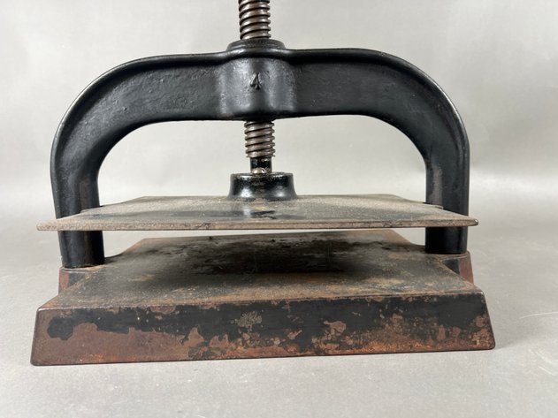 Image for Victorian Antique Cast Iron Bookbinder/Book Press with Spoked Wheel