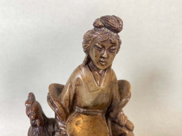 Image for Vintage Hand Carved Chinese Boxwood Figurine