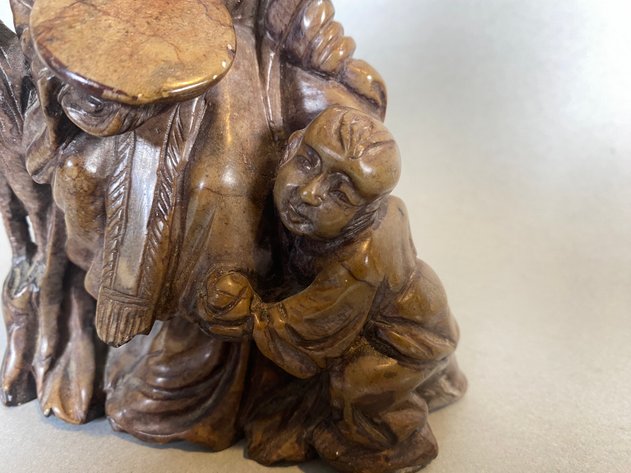 Image for Vintage Hand Carved Chinese Boxwood Figurine
