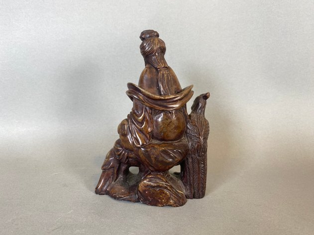 Image for Vintage Hand Carved Chinese Boxwood Figurine
